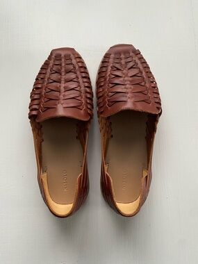 Nisolo Brown Woven Leather Slip-On Loafers